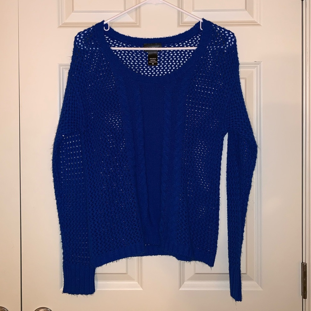 Blue knitted sweater